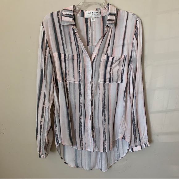Anthropologie Tops - Cloth & Stone Anthropologie Stripe Button Down Long Sleeve Top Size S
